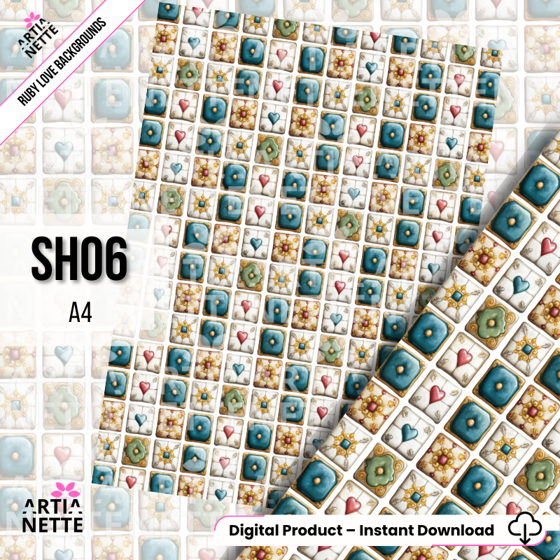 Papiery scrapbookowe A4 do druku – zestaw 22 tła vintage | Ruby Love Backgrounds