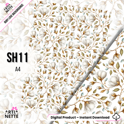 Papiery scrapbookowe A4 do druku – zestaw 22 tła vintage | Ruby Love Backgrounds