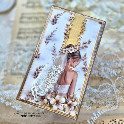 Boho Wedding kolekcja – pary młode, kwiaty, dekoracje, tła i napisy | 213 klipartów PNG, 12 papierów A4, 17 arkuszy do wycinania