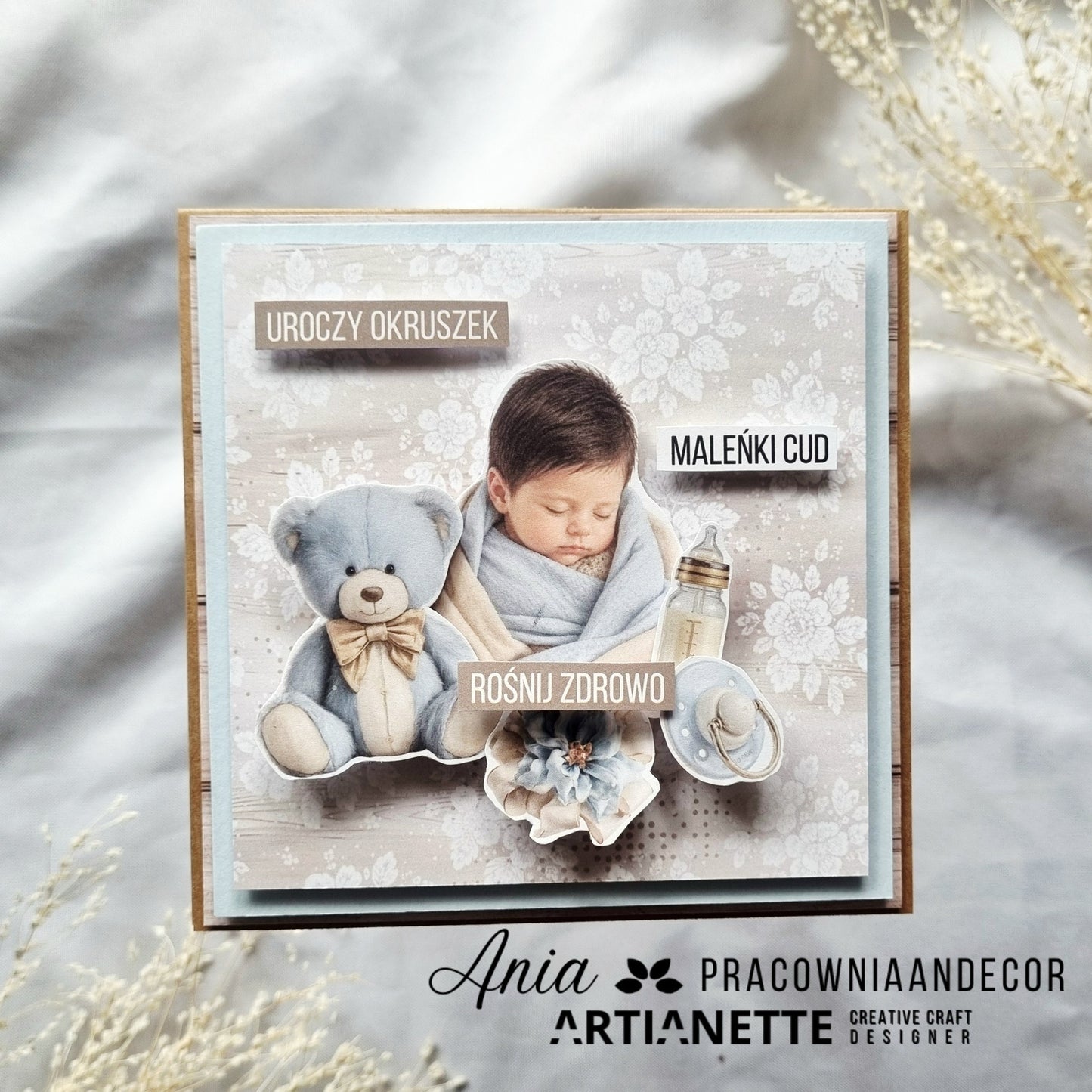 Grafiki chłopcy na Chrzest Święty – Boho Baptism Set 03 | arkusz A4 do wycinania