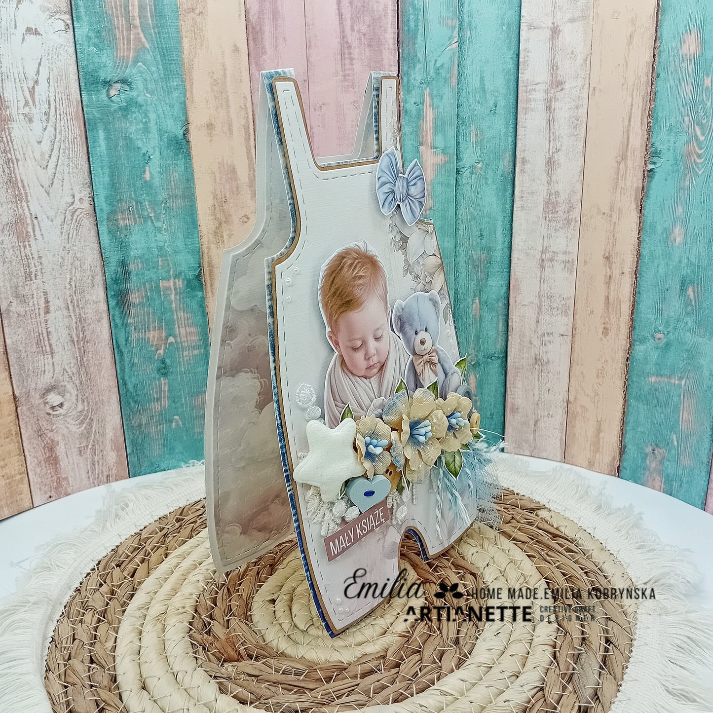 Grafiki chłopcy na Chrzest Święty – Boho Baptism Set 03 | arkusz A4 do wycinania