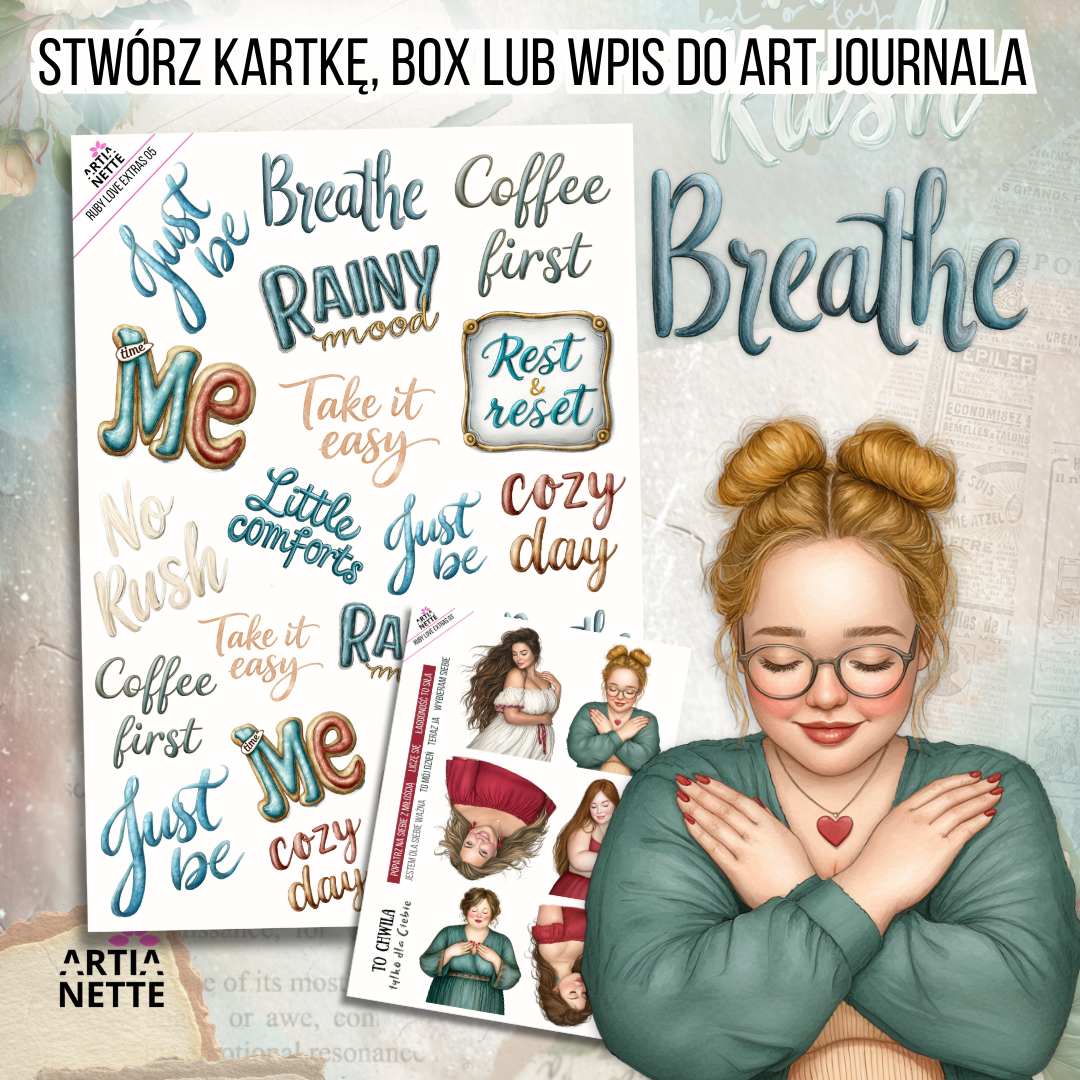 Zestaw grafik dla kobiet – 6 arkuszy A4 + 18 postaci PNG