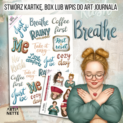 Zestaw grafik dla kobiet – 6 arkuszy A4 + 18 postaci PNG