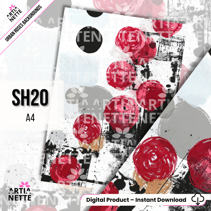 Urban Roses – Artystyczne tła A4 | Digital Paper Pack