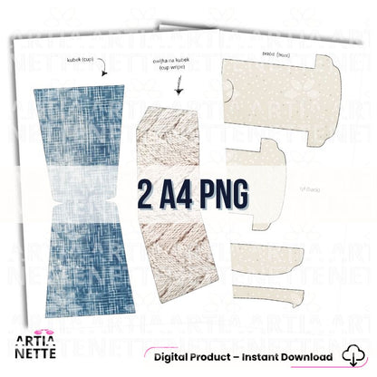 Cozy Winter Collection - Zestaw Akwarelowych Tła, 85 Clipartów i 9 Arkuszy do Wycinania
