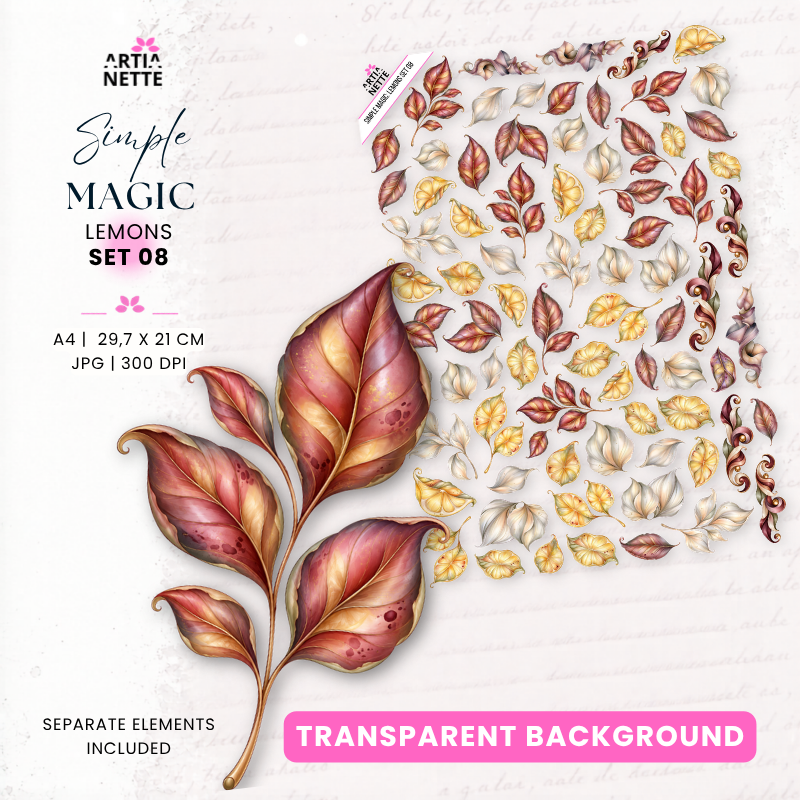 Lemon butterflies, bees and fancy insects PNG - Simple Magic: Lemons Set 06