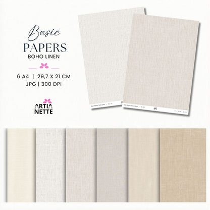 Basic Papers – Boho Linen | Lniane Papiery Bazowe A4