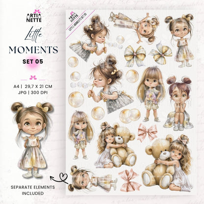 Little Moments | Kids Collection – A4 Papers, PNG Graphics, and Cut-Out Sheets